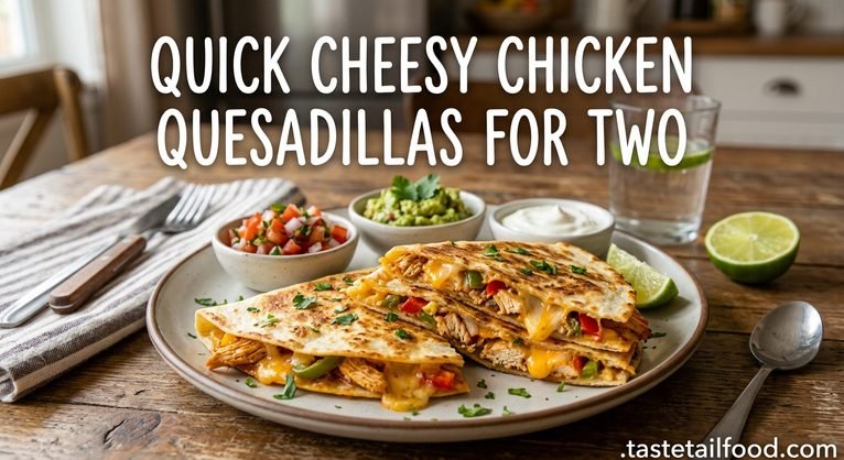 Quick Cheesy Chicken Quesadillas for Two